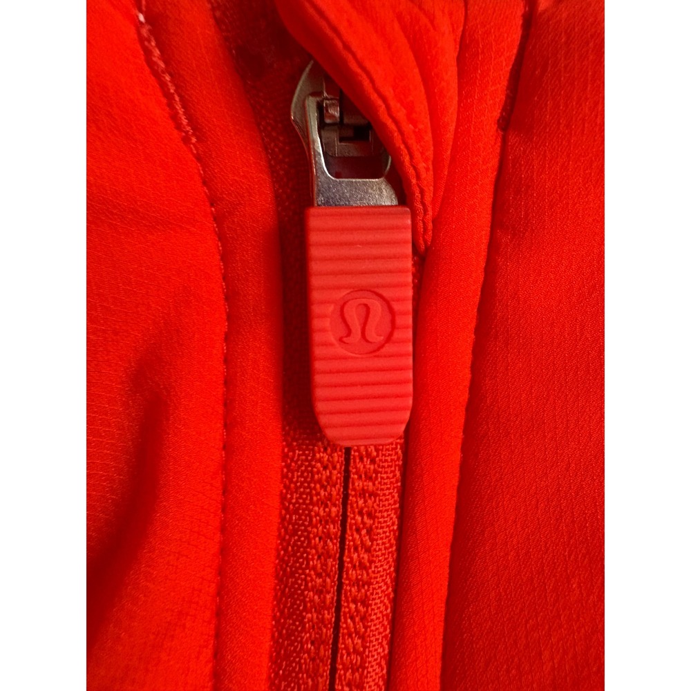 Lululemon Push Your Pace Jacket Solar Orange Size 12 Athleisure Thumb Holes - Picture 10 of 16